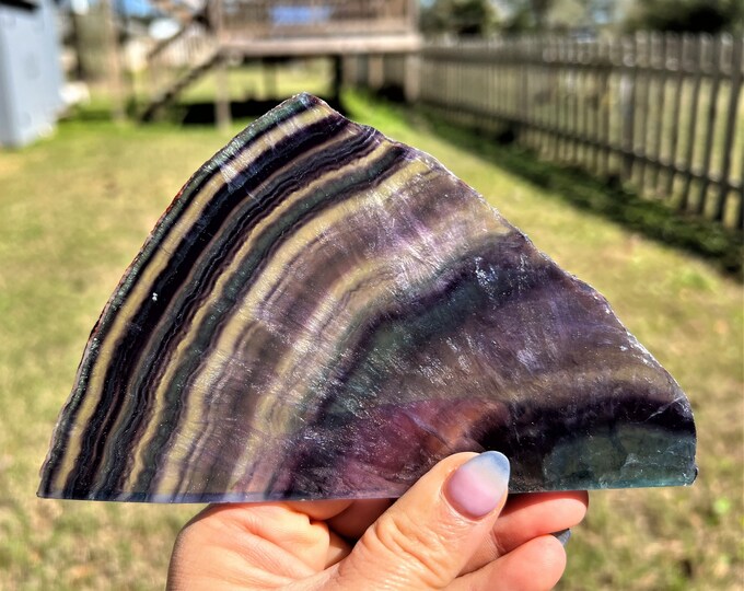 Rainbow Fluorite Slice