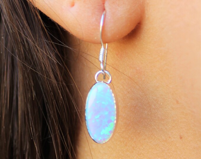 Opal Sterling Silver Earrings