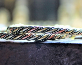 Copper and Bronze Twisted Bracelet