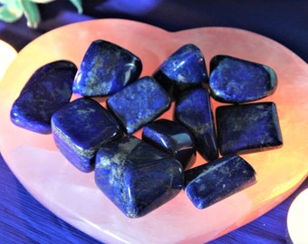 AAA Grade Lapis Lazuli Tumbled Stones, Polished Healing Crystals