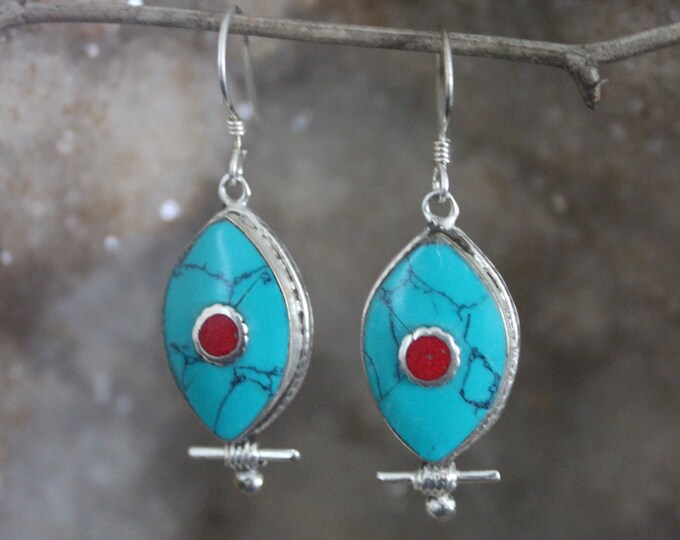 Turquoise  Dangle Earrings ~ Gift for her
