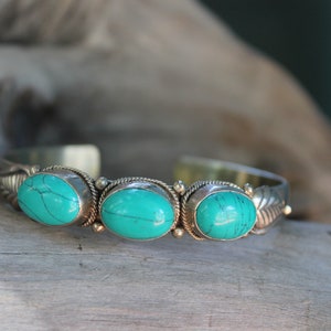 Turquoise Bracelet , Birthstone Bracelet , Blue Stone Bracelet , Bohemian Bracelet ,  Cowboy Bracelet , Southwestern Bracelet