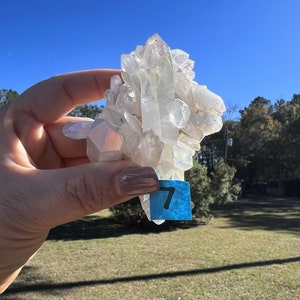 Angel Aura Cluster - Angel Aura Quartz Cluster - Aura Quartz Crystal - healing crystals and stones - Aura Quartz Stone - angel aura crystal
