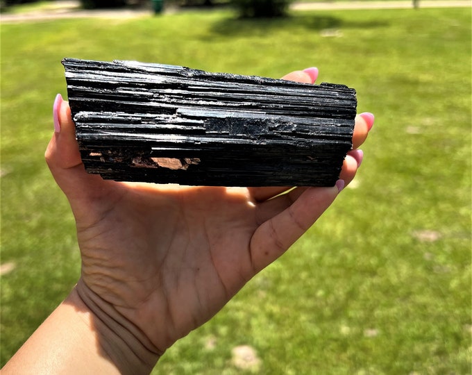 Black Tourmaline Chunk ~ Rare Find ~ Rock Collector ~ Gift for Him ~ Healing Stone ~ Metaphysical Stone ~ Tourmaline Crystal ~ Tourmaline