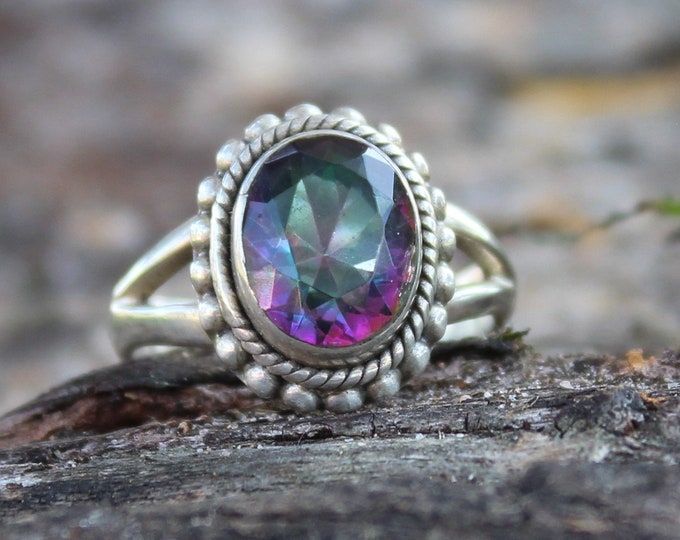 Mystic Topaz Sterling Silver Ring