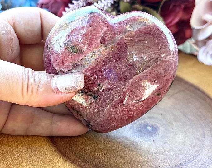 Large Heart Rhodonite ~ Choose your piece