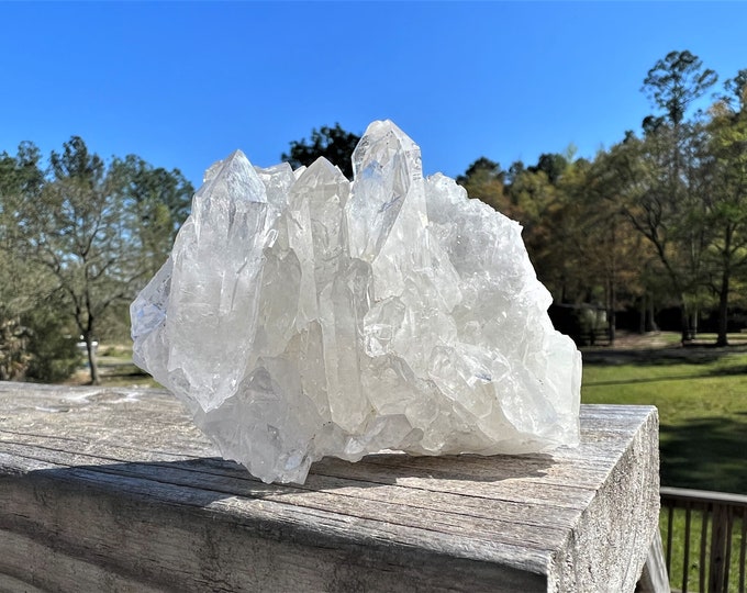 Clear Quartz Crystal Cluster  ~ Raw Clear quartz cluster ~ Quartz Crystal Specimen  ~ Rare Find ~ Reiki ~ Metaphysical ~ Rock Collector