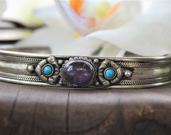 Amethyst Adjustable Cuff Bracelet