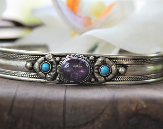 Amethyst Adjustable Cuff Bracelet