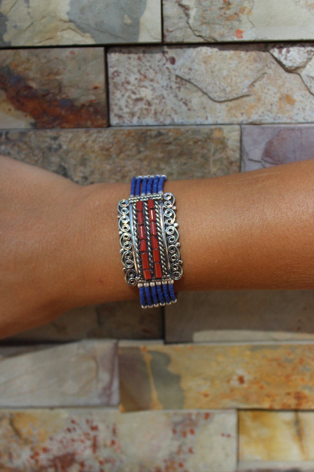 Bracelet Manchette Fille Rigide Gris Corail - Étoile De Mer Et Strass, Métal, Neuf Avec étiquettes