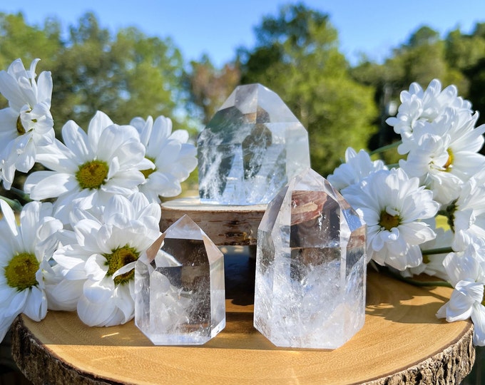 Clear Quartz with Rainbow Faceted Point