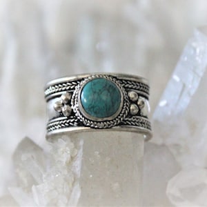 Türkis-verstellbarer Ring, Boho / Southwestern Style Ring