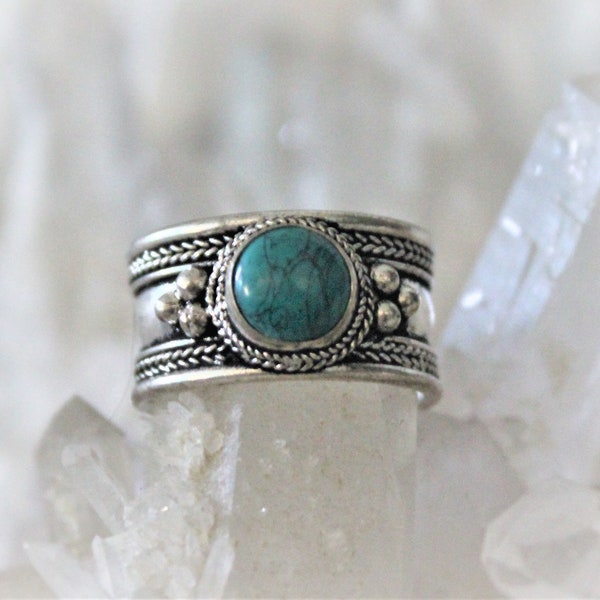 Turquoise Ring , Birthstone Ring , Blue Stone Ring , Cowgirl Ring, Hippie Ring, Gemstone ring, southwestern Ring