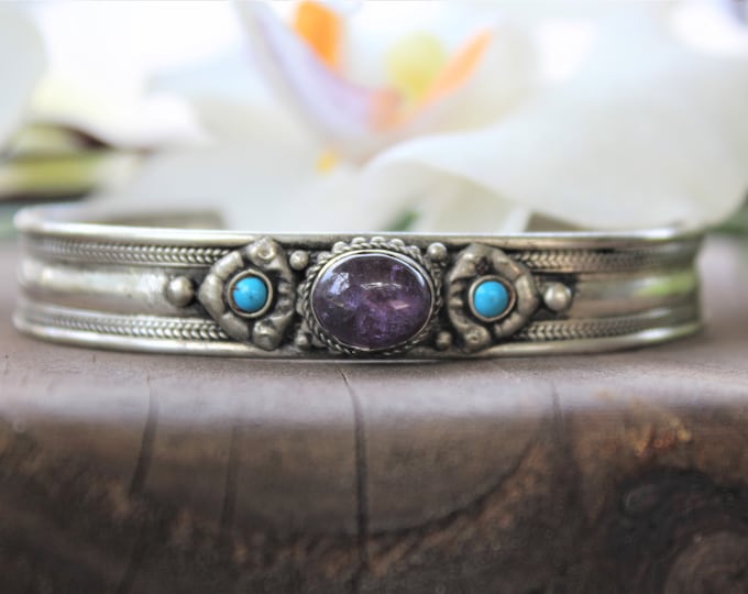 Amethyst Adjustable Cuff Bracelet