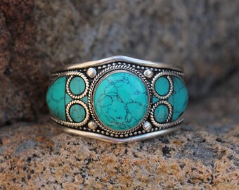 Southwestern Bracelet , Birthstone Bracelet , Blue Stone Bracelet , Boho Bracelet , Gypsy Bracelet , Cowboy Bracelet