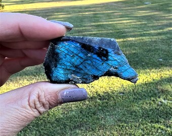 Labradorite Spectralite Raw Slice for TRANSFORMATION
