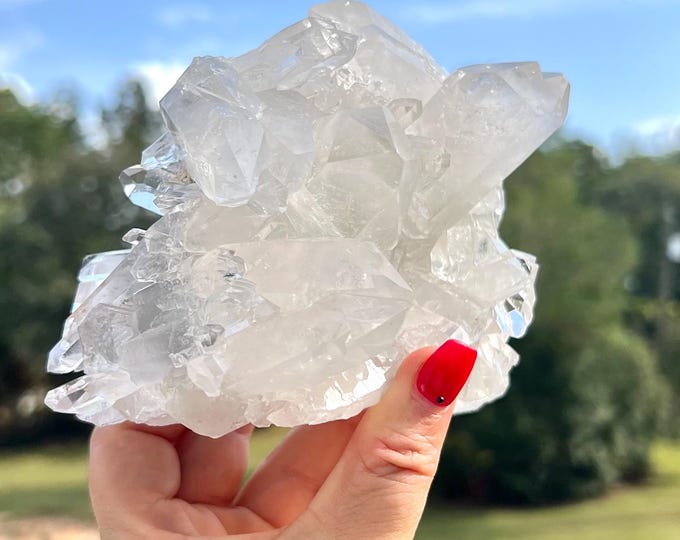 Amazing Clear Quartz Crystal Cluster