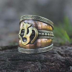 Copper OM Ring: Adjustable Boho Meditation Ring