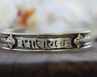 Mantra Om Yoga Cuff Bracelet