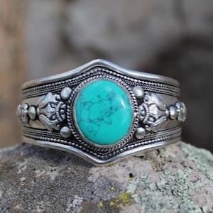 Brazalete de turquesa: joyería bohemia del suroeste