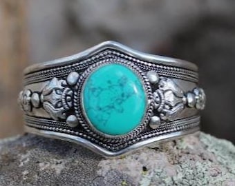 Türkis Manschette Armband: Boho Southwestern Schmuck