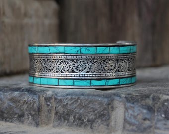 Turquoise Filigree Bracelet