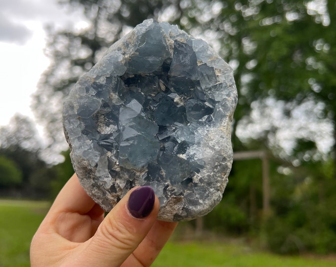 Blue Celestite Cluster ~ Crystal For Anxiety
