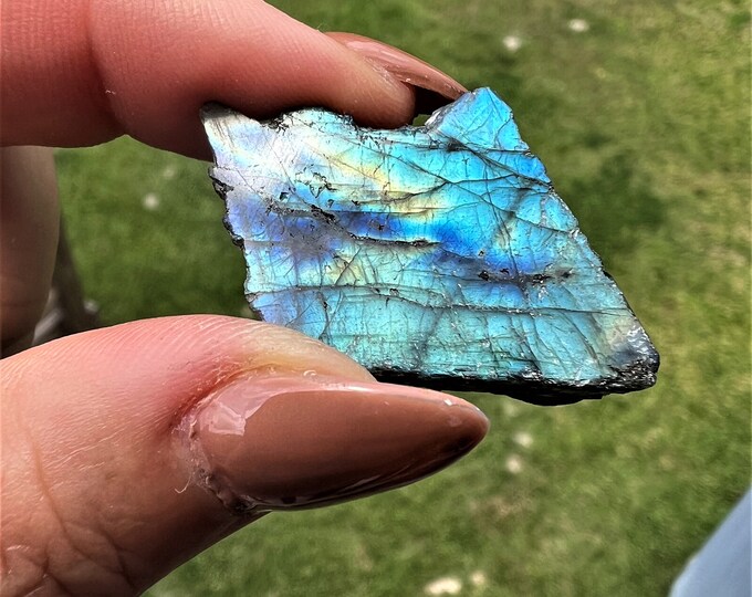 Labradorite Spectralite Raw Slice for TRANSFORMATION