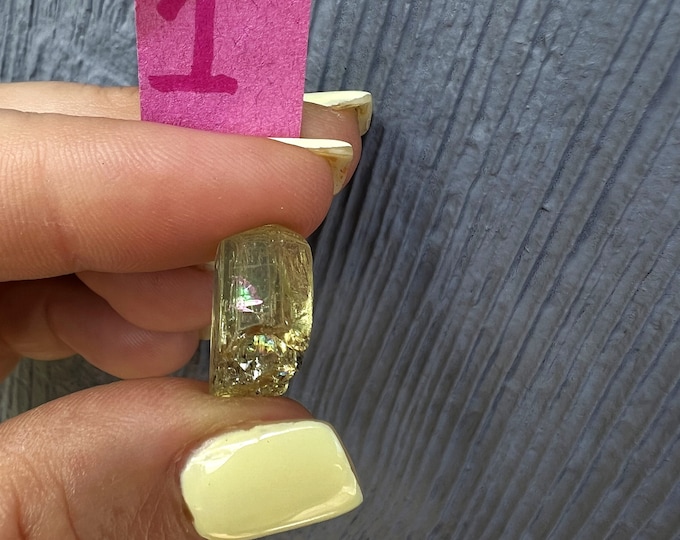 Golden Apatite Crystal Point from Mexico, Sustainably Mined crystal