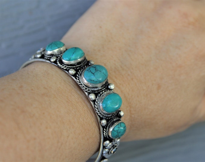 Bohemian Turquoise Cuff Bracelet