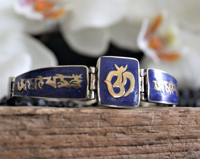 Lapis Lazuli OM Adjustable Bracelet
