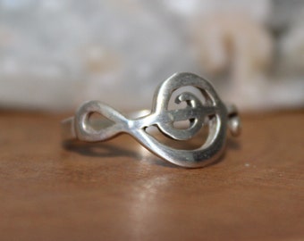 Music Note Sterling Silver Ring