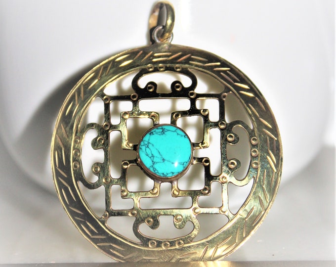 Turquoise Mandala Pendant