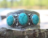 Turquoise Bracelet , Birthstone Bracelet , Stone Bracelet , Bohemian Bracelet , Gypsy Bracelet , Cowboy Bracelet , Southwestern Bracelet