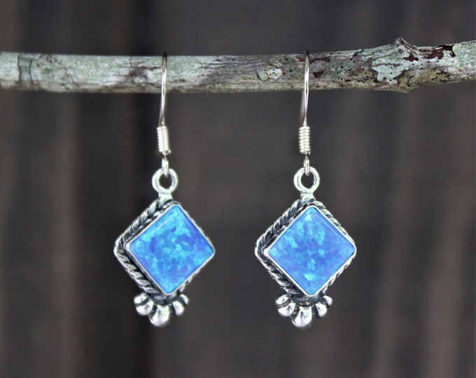 Opal Sterling Silver Earrings