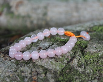 Rose Quartz Stone Mala Wrist Bracelet