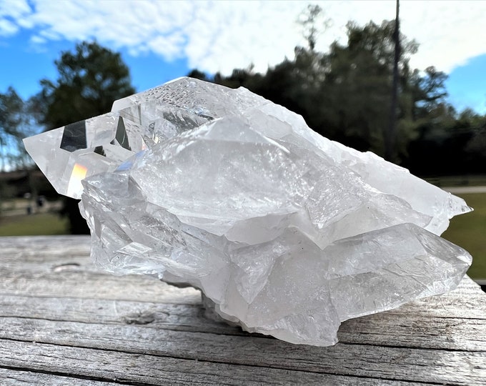 Clear Quartz Cluster ~ Crystal Quartz Cluster~ Clear Quartz Chunk ~ Rock Collector ~ Crystal cluster ~ rare find ~ Home ~ Metaphysical