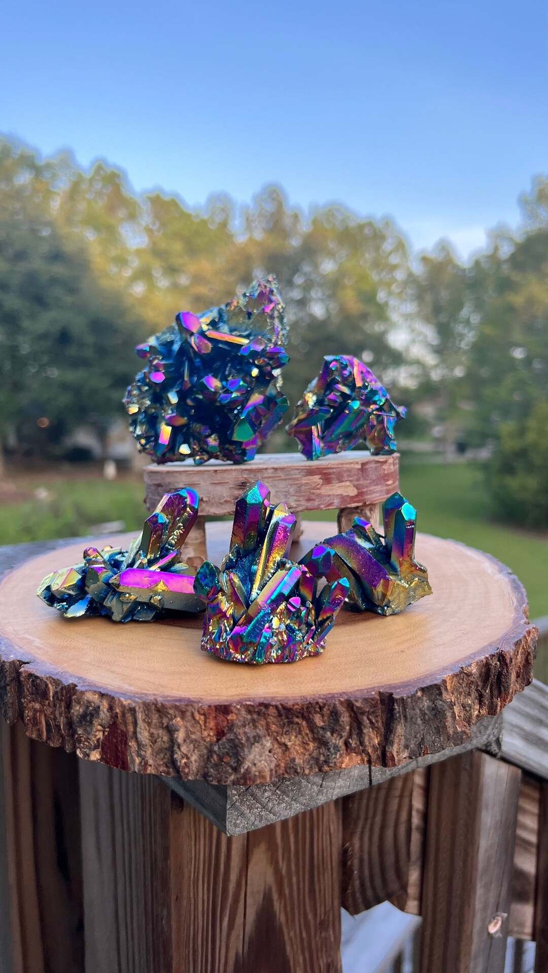 Titanium Rainbow Aura Quartz Cluster Titanium Rainbow Aura Crystal