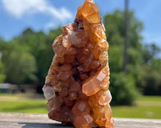 Tangerine Quartz Crystal Cluster