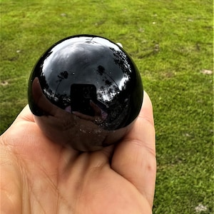 Black Obsidian Sphere - Crystal Healing - Black Obsidian Crystal Ball ~ Black Sphere ~ Rock Collection - Crystal sphere