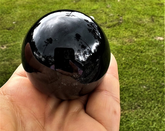 Black Obsidian Sphere - Crystal Healing - Black Obsidian Crystal Ball ~ Black Sphere ~ Rock Collection - Crystal sphere