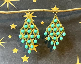 Turquoise Gold Earrings