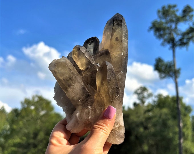 Statement Smoky Citrine Quartz Cluster