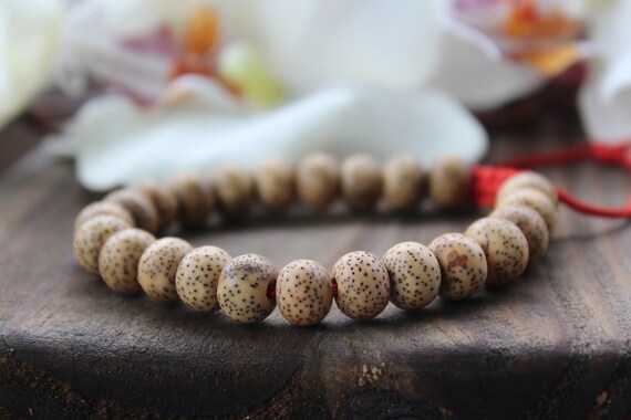 Lotus Seed Beads Adjustable Prayer Mala Bracelet 