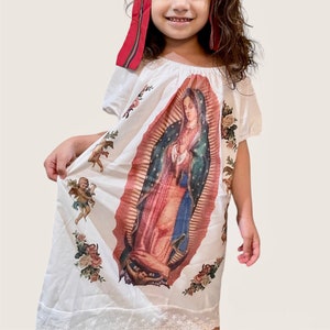 Vestido Mexicano Virgen De Guadalupe Niña Pequeña