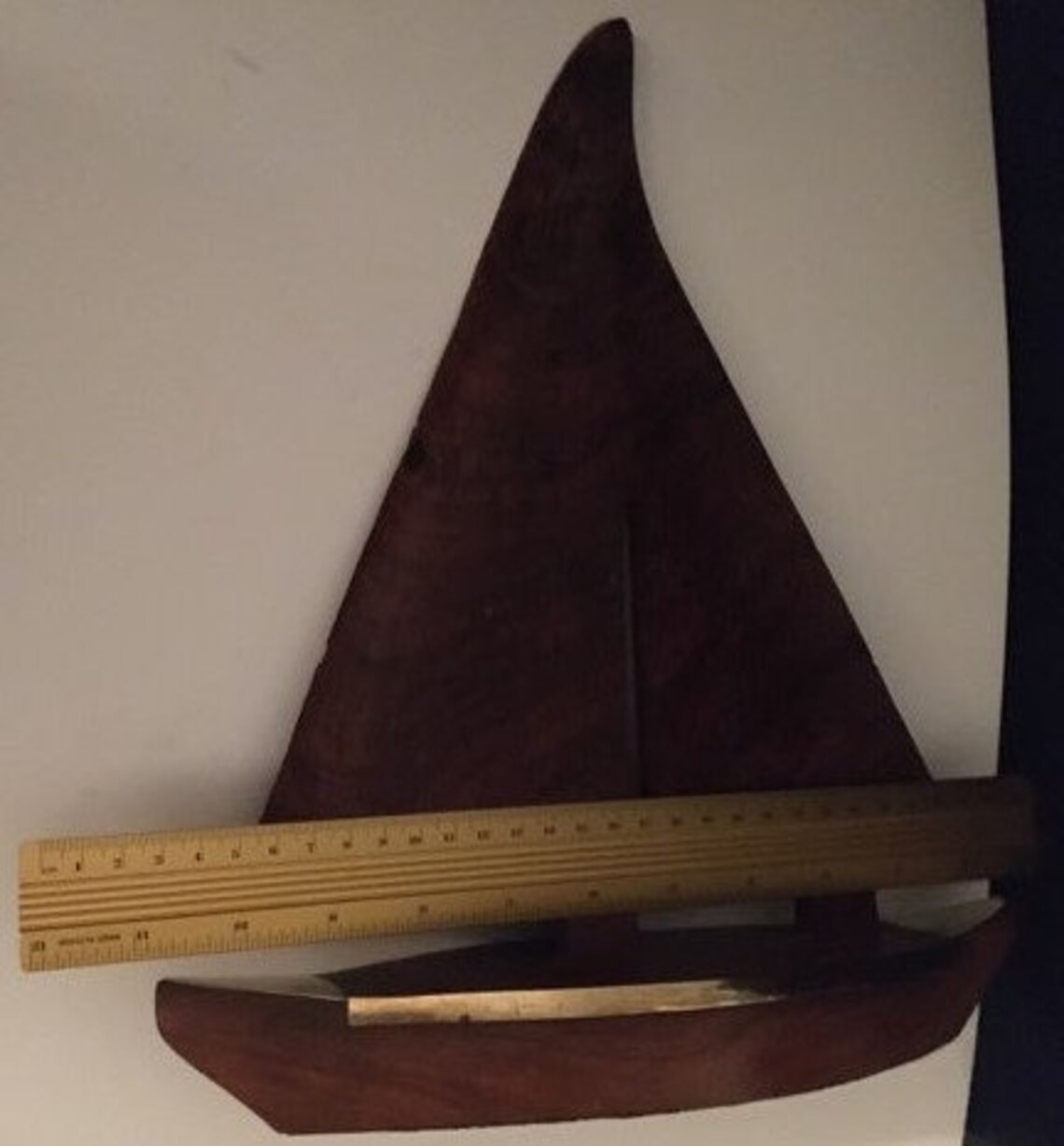 Velero de madera vintage con incrustación de latón / madera / | Etsy