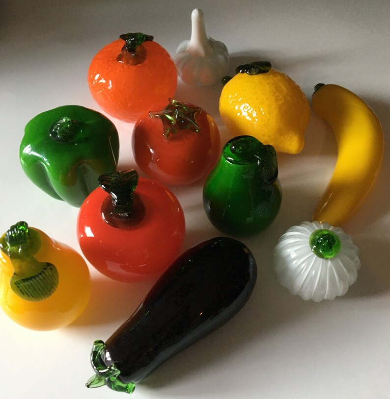 Vintage Glass FRUITS and VEGETABLES 11 Pieces / Art Glass Etsy