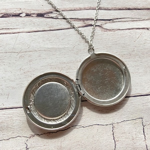 Night Sky Forget Me Not Locket Necklace image 2