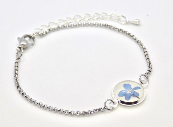 Bracelet in Real Resin Forget-Me-Not - Don't Forget Me