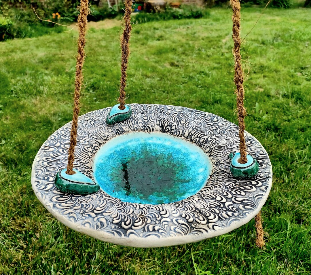 Large Birdbath 31 Cm Birdbath With Crystal Glass Glaze Ceramic - Etsy